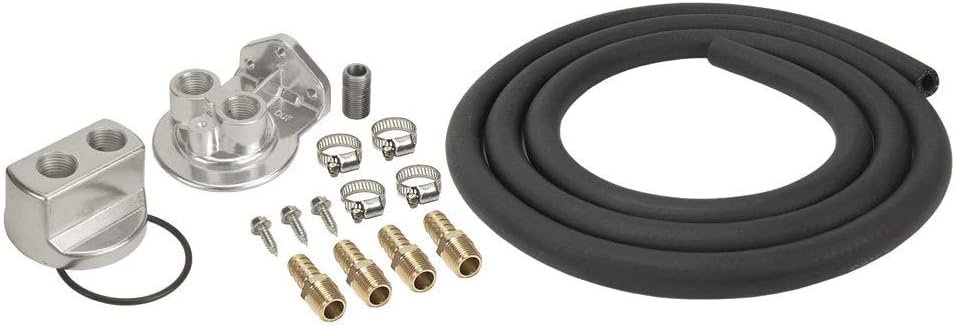 Derale Remote Oil Filter Kit with 10 ft Hose, 3/4-16 Threads, and Univ