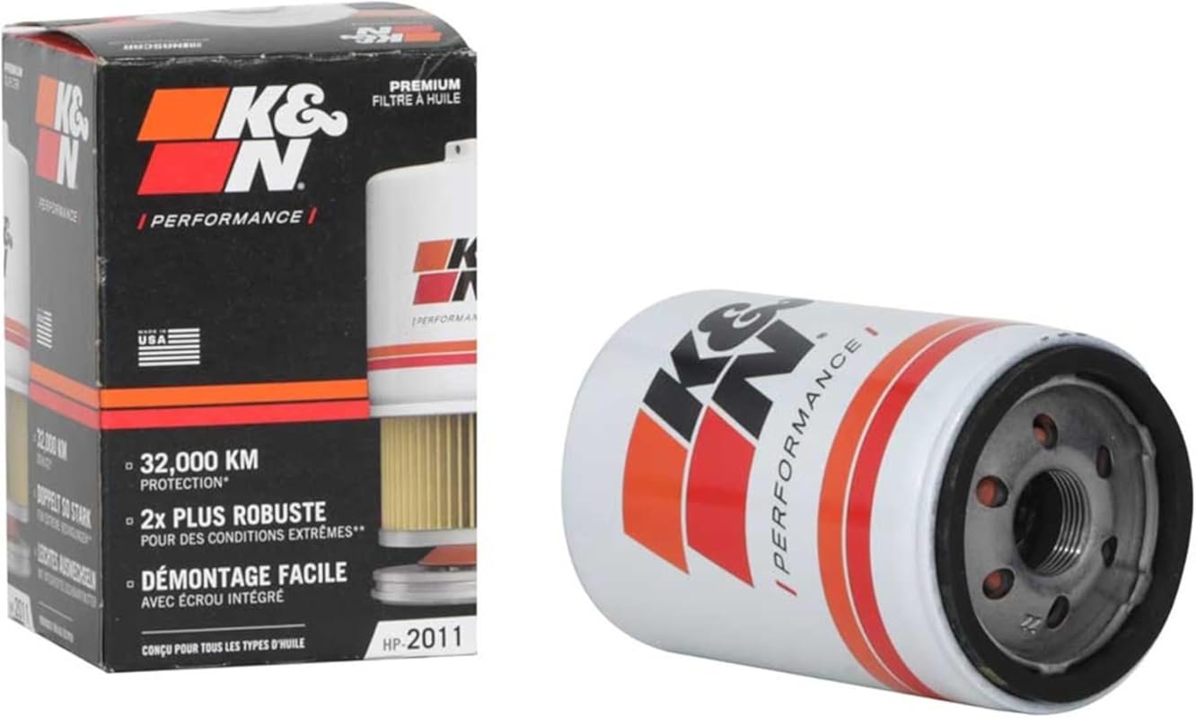 K&N HP-2011 Premium Oil Filter with Wrench-Off Nut for 20,000-Mile Eng