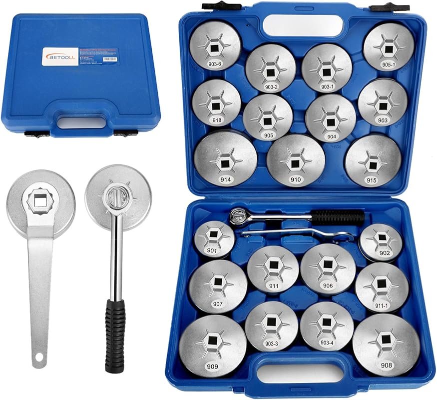 BETOOLL 23PCS Oil Filter Wrench Set, 65-101mm Sockets for Toyota, VW, 