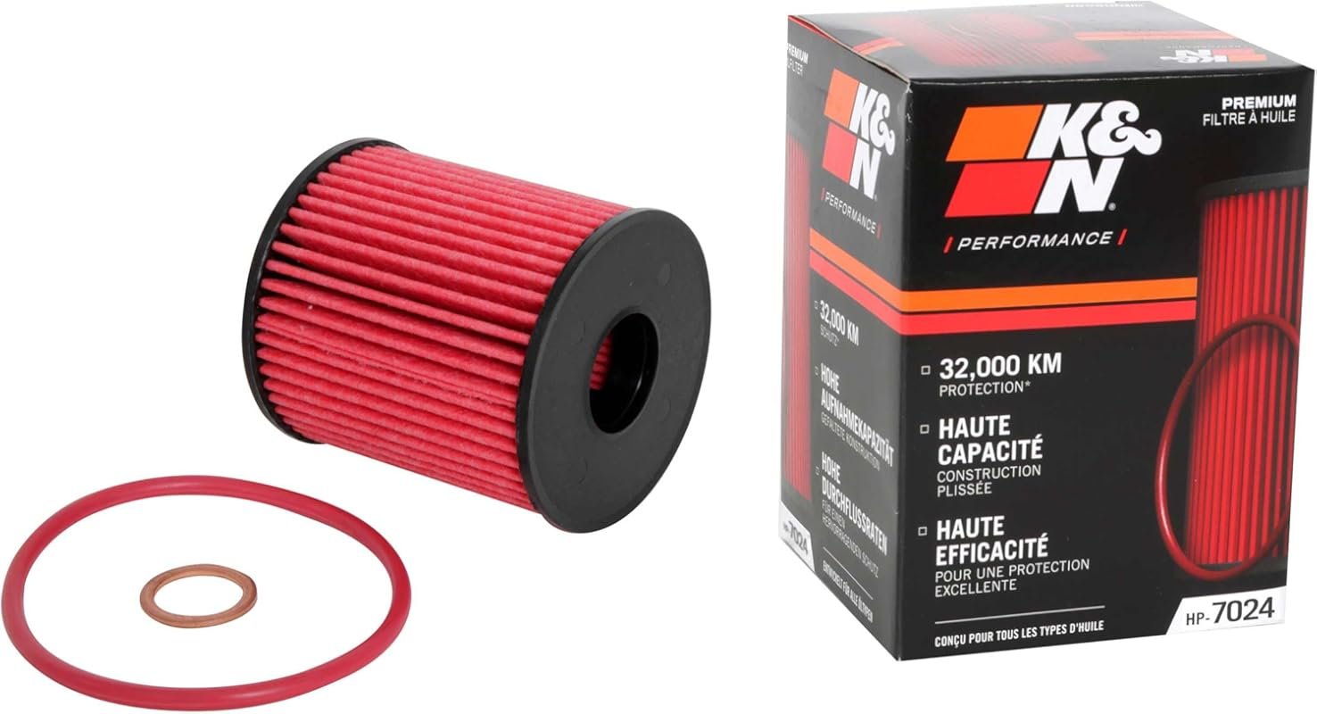 K&N HP-7024 High-Efficiency Oil Filter – 20,000 Mile Protection for MI