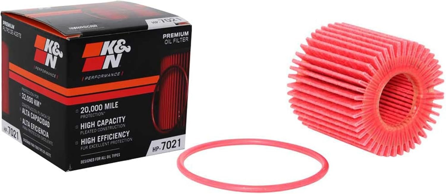 K&N HP-7021 Premium Oil Filter – 20,000 Mile Protection, High Capacity