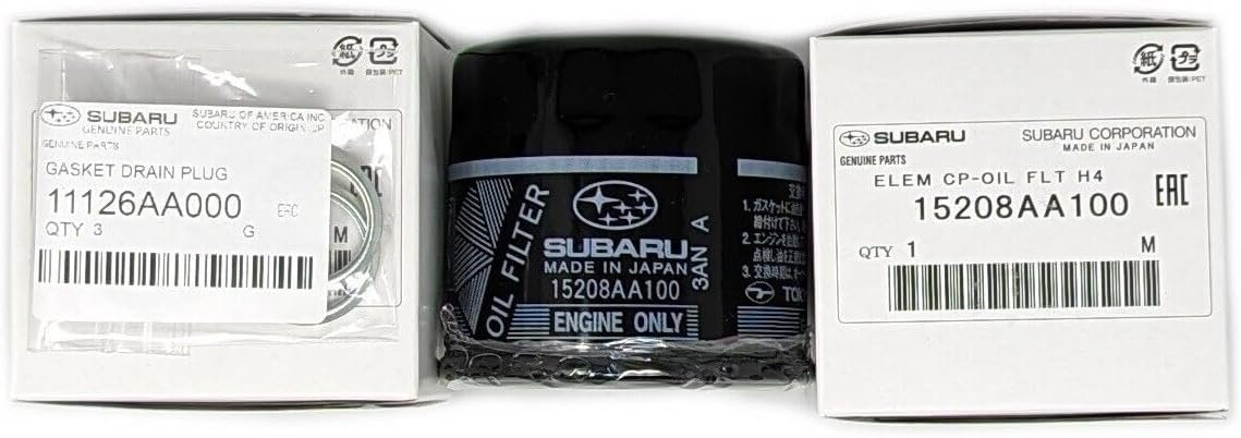 Subaru Genuine Oil Filter & Crush Gasket 3-Pack for Legacy, Outback, W