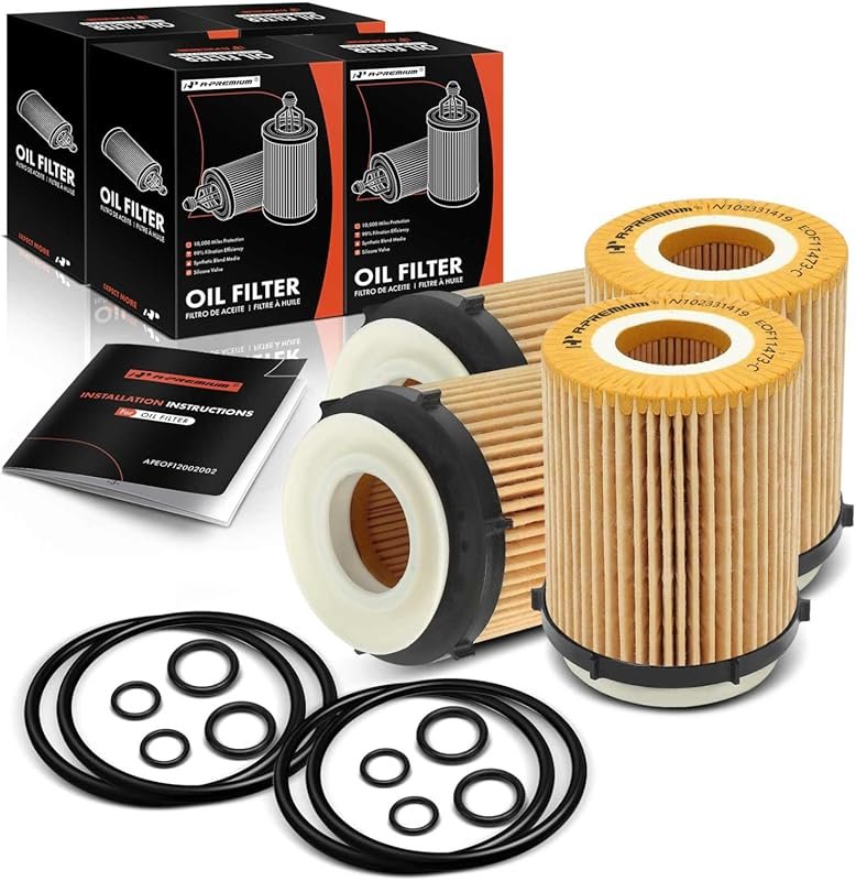 A-Premium 4-Pack 10K Mile Oil Filters for Mercedes-Benz, Infiniti & Freightliner Vehicles