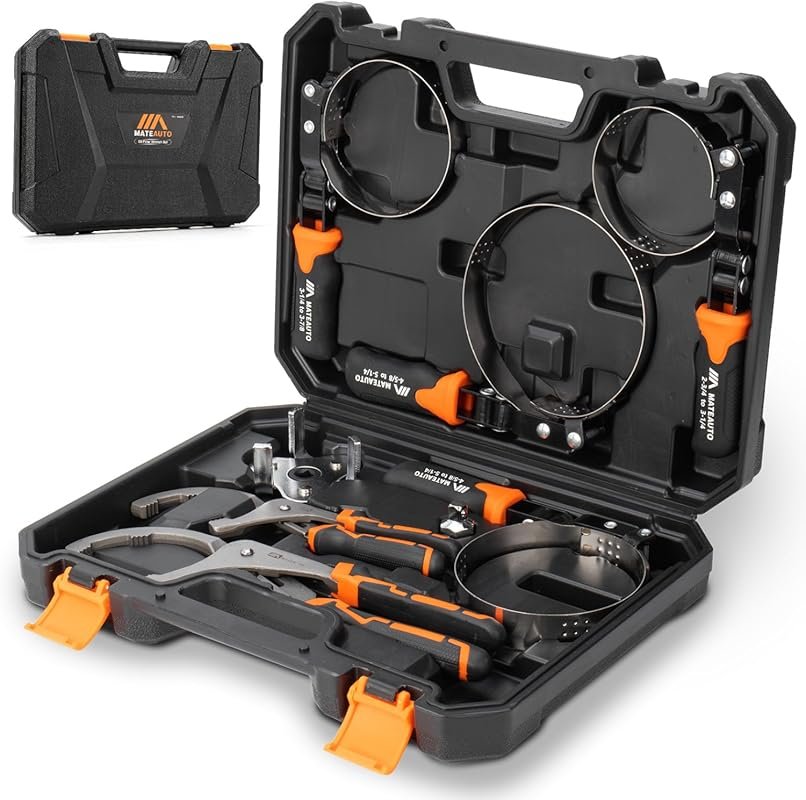 8-Piece Adjustable Oil Filter Wrench Set with 9