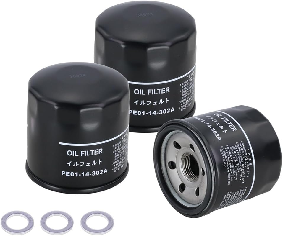 Kefly PE01-14-302A Oil Filter for Mazda 3, CX-5, MX-5 with Drain Plug Gasket