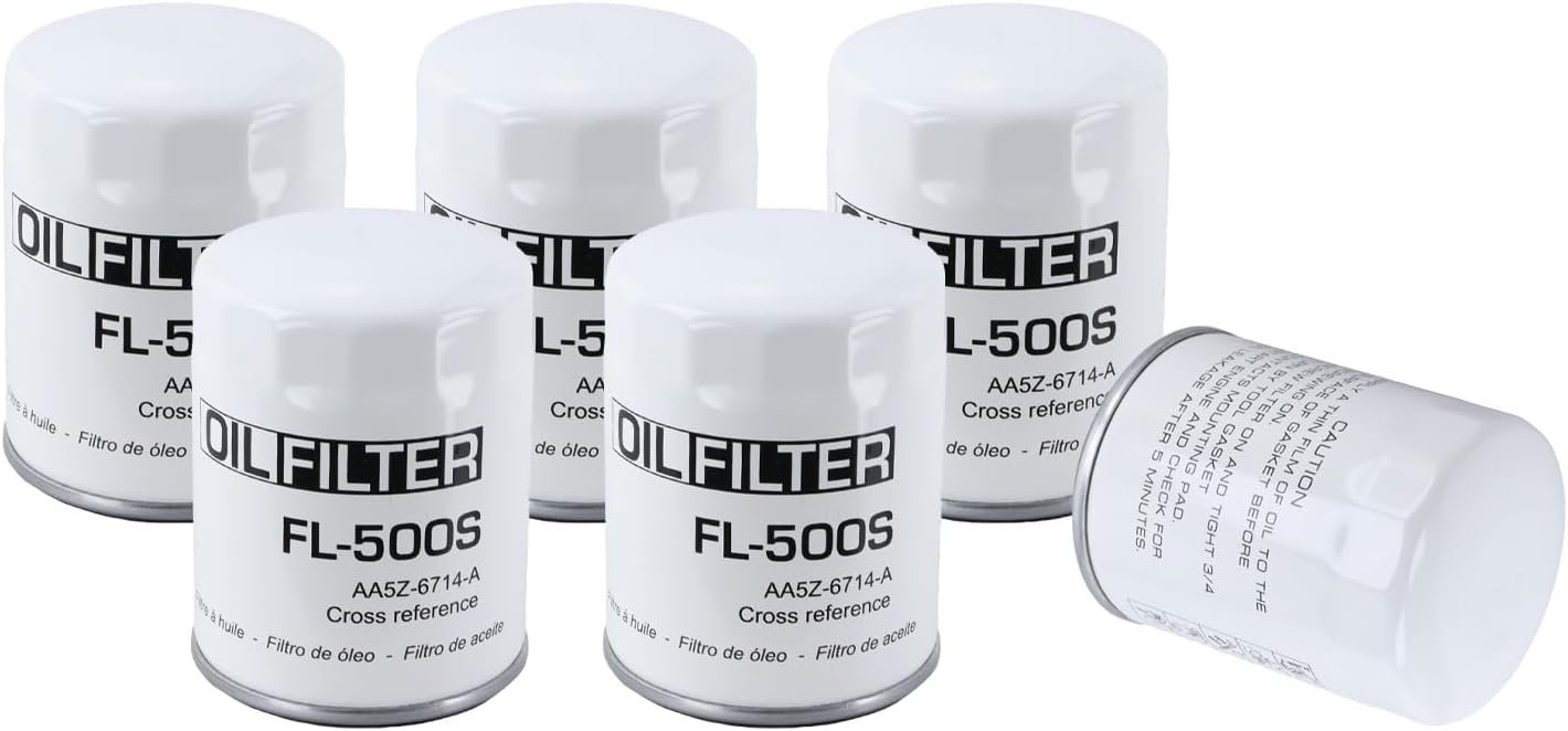 FL-500S Oil Filter 6-Pack for Ford, Chevy, Dodge, Cadillac & GMC Vehic