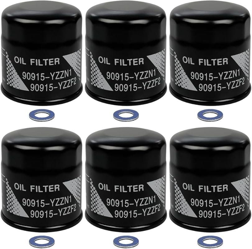 6-Pack Oil Filters Compatible with Toyota & Lexus Models – Replaces 90