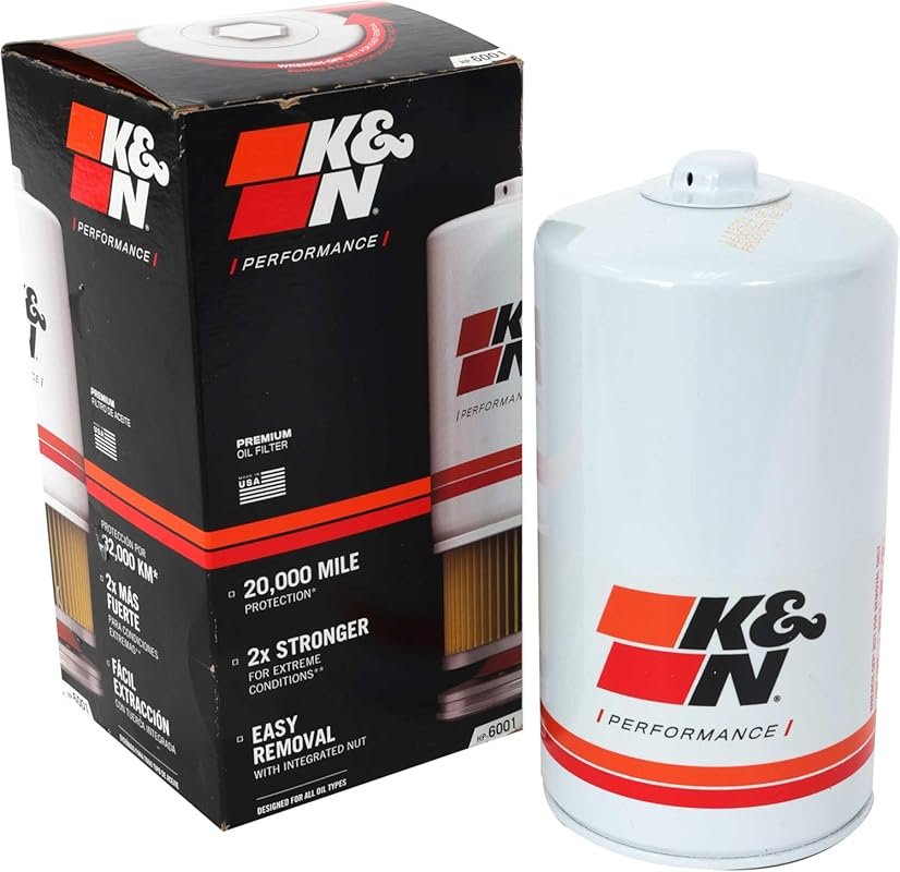 K&N HP-6001 Premium Oil Filter with Wrench-Off Nut for Select 1994-200