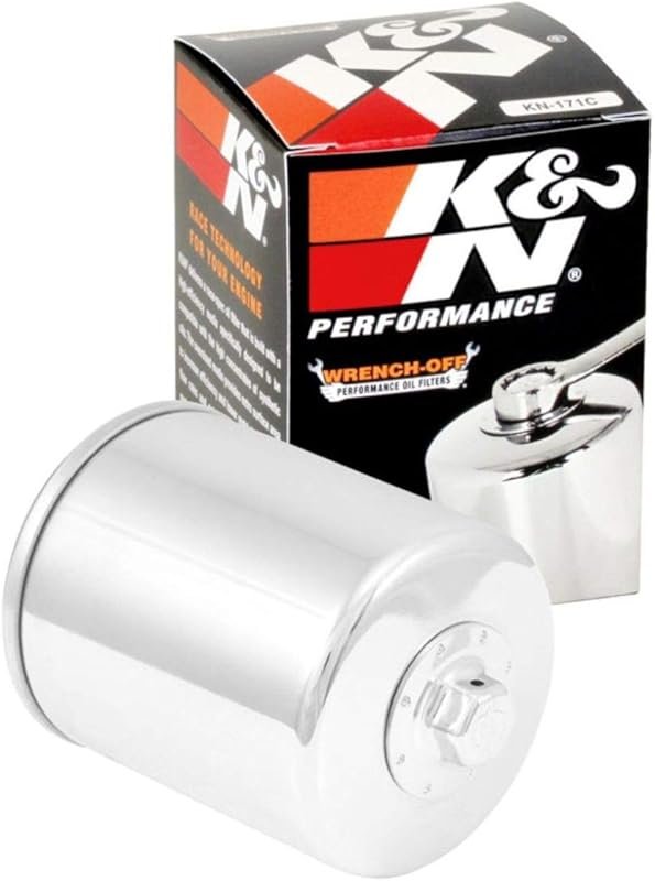 K&N KN-171C Premium Motorcycle Oil Filter with Wrench-Off Nut for Harl