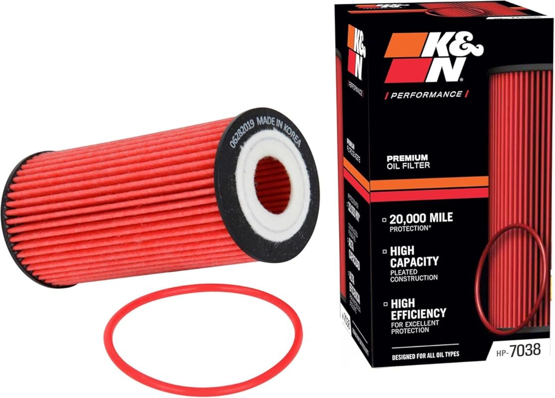K&N HP-7038 Premium Oil Filter 20,000-Mile High Capacity Efficiency fo