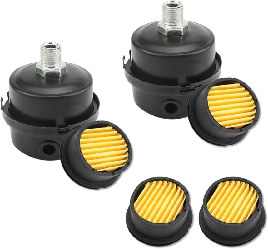 2-Pack Air Compressor Silencer Mufflers 1/4 PT 13mm Thread with Replac