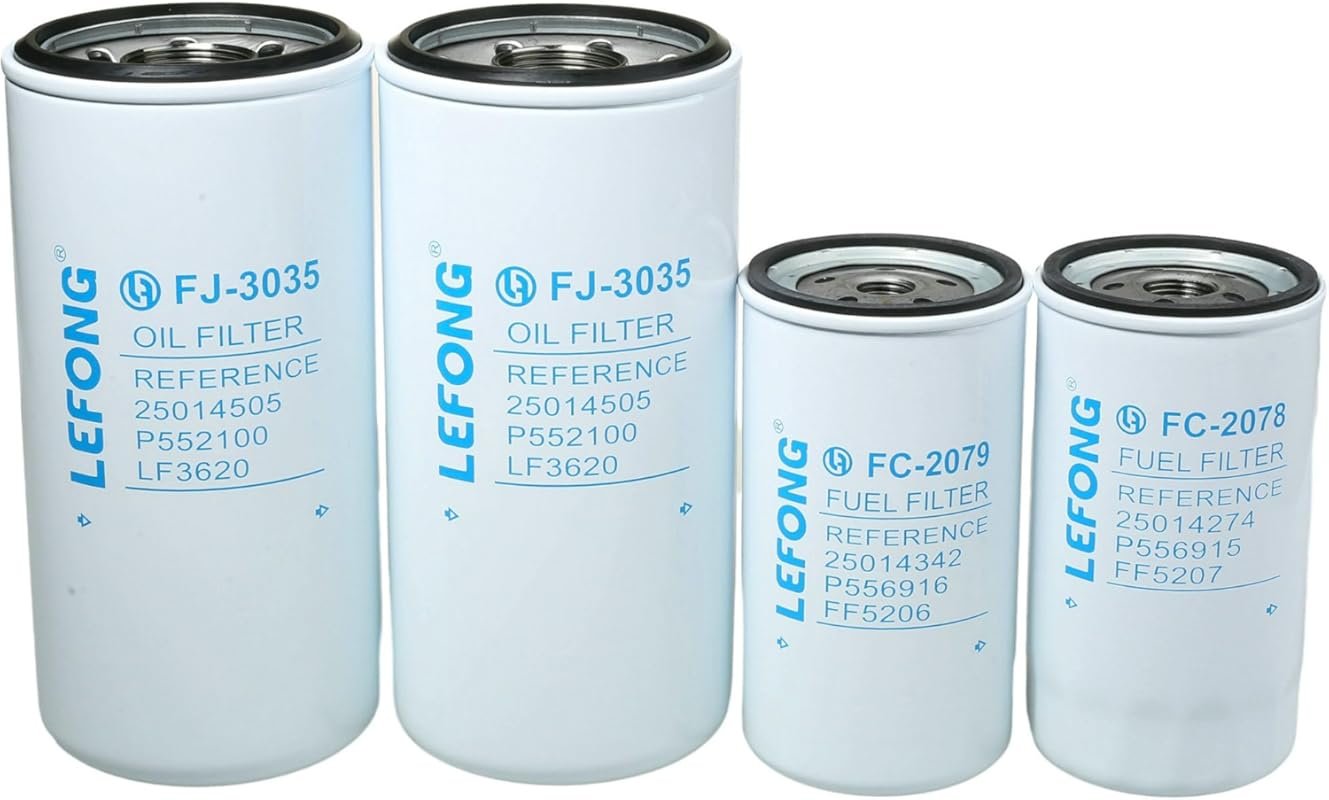 Premium TONNISI ST-1004 4-Pcs Oil and Fuel Filter Kit for Detroit Dies