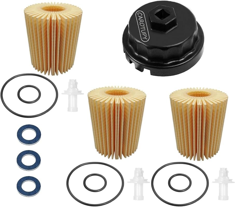 Complete Oil Filter Kit with Wrench 04152-YZZA5 Filter Drain Gaskets f