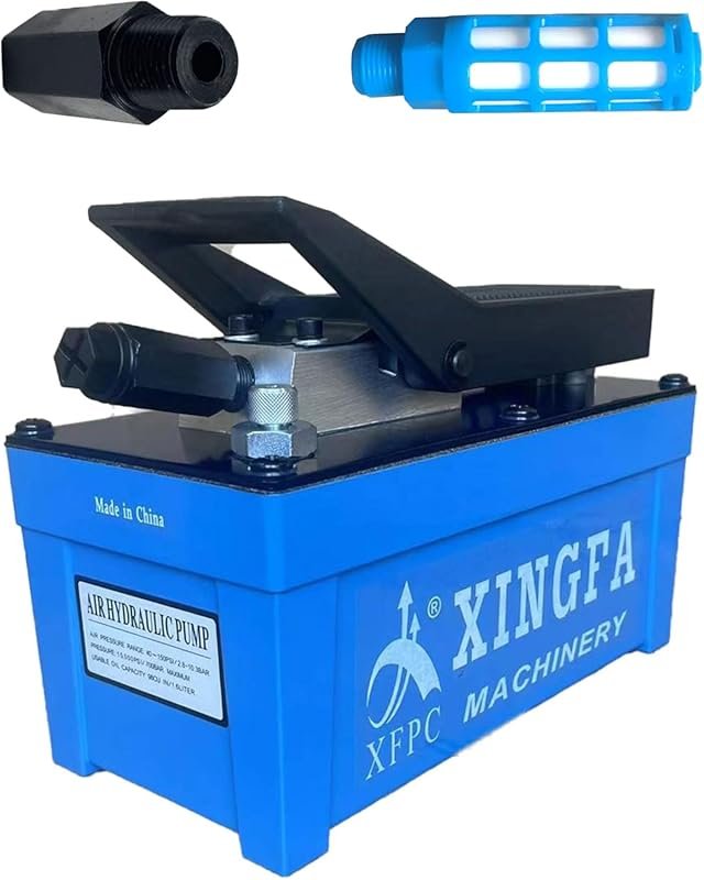 Upgraded 10,000 PSI Air Hydraulic Pump 1.7L Reservoir Aluminum Blue wi