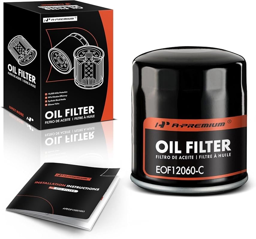 A-Premium 10K Miles Spin-On Oil Filter for Ford Escape, Chevy Equinox,