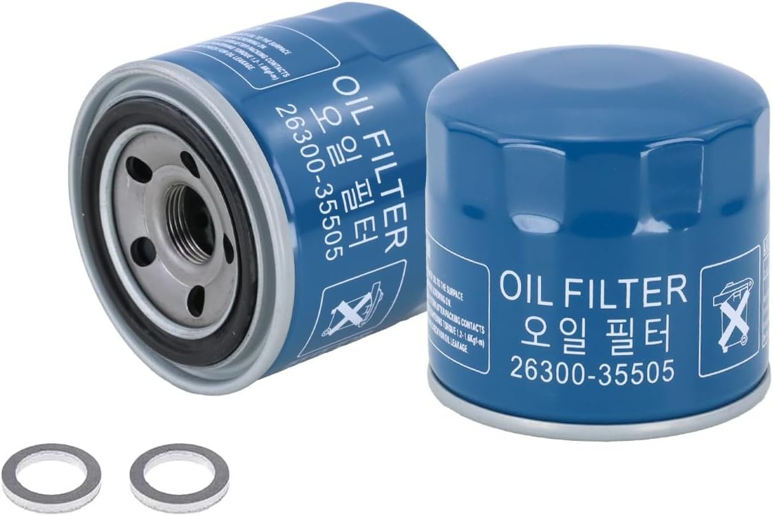 Kefly Oil Filter with Drain Plug Gasket for Hyundai & Kia Models – 2 P
