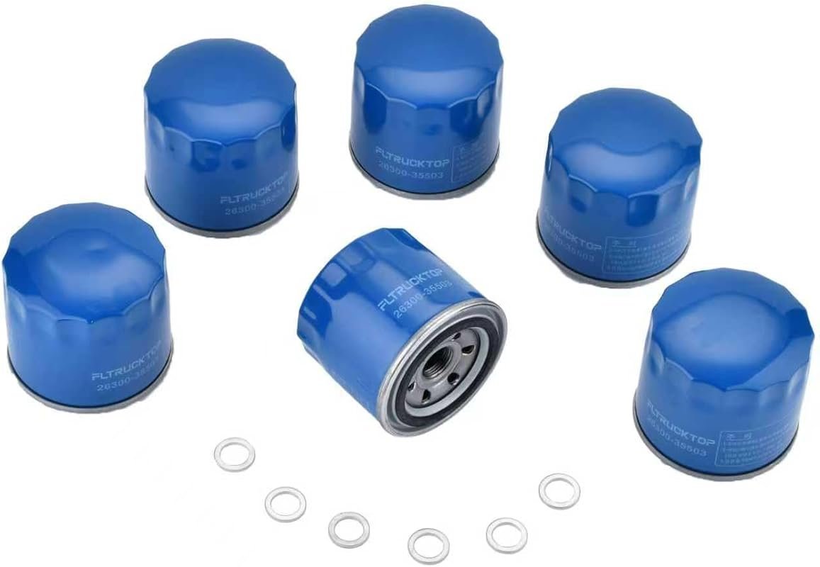 6-Pack Oil Filter & Gasket for Hyundai Elantra, Santa Fe, Sonata & Kia