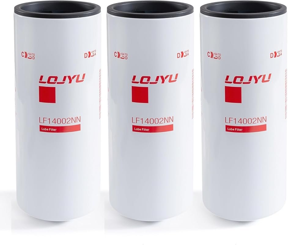 [3-Pack] High-Flow Synthetic Oil Filter Fleetguard LF14002NN for Cummi