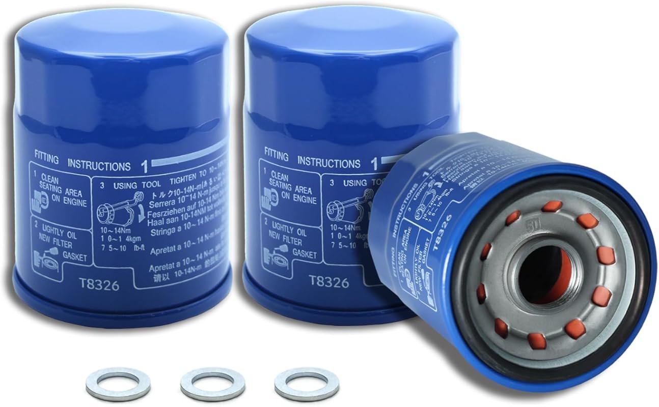 3PCS Upgraded CMDOCK 15400-PLM-A02 Oil Filter with Washers for Honda A