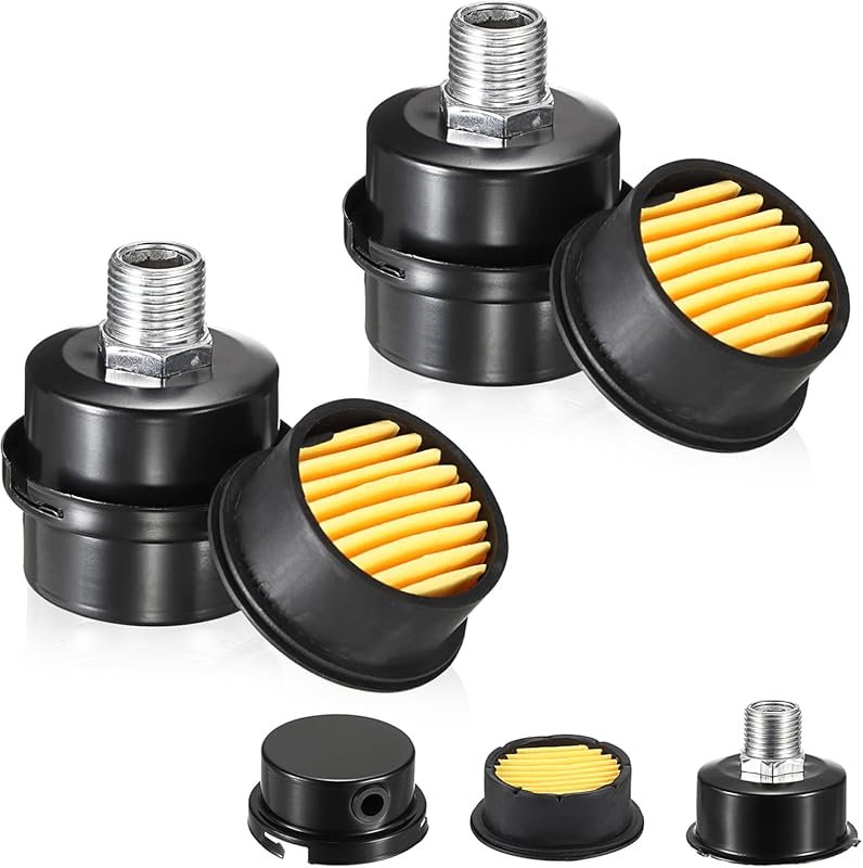 OwnMy 2-Set Air Compressor Silencer Kit 1/2 Inch 20mm Thread Filters M