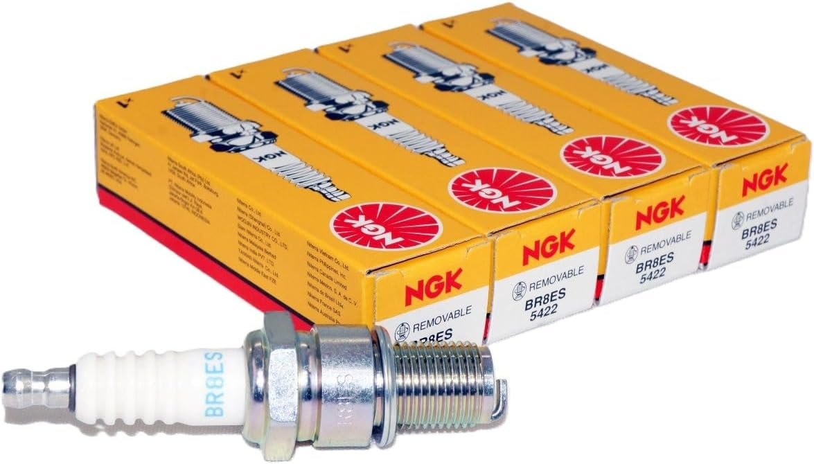 NGK 5422-4PK BR8ES Standard Spark Plugs, Box of 4