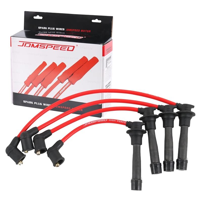 JDMSPEED Red Ignition Wires for Mazda Miata 1.6L/1.8L 1990-2000
