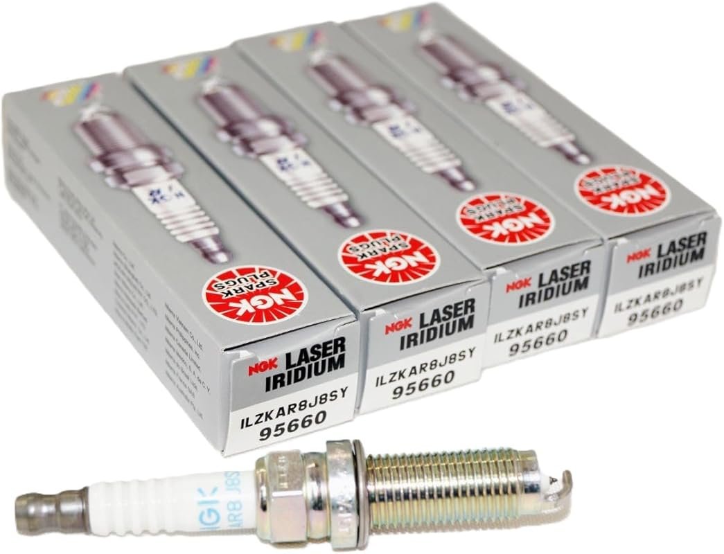 NGK Laser Iridium Spark Plugs, 4-Pack (ILZKAR8J8SY, 95660)
