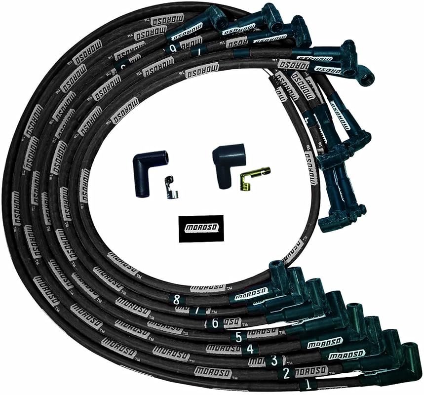 Moroso Ultra Series Black Sleeved Spark Plug Wires for Small Block Che