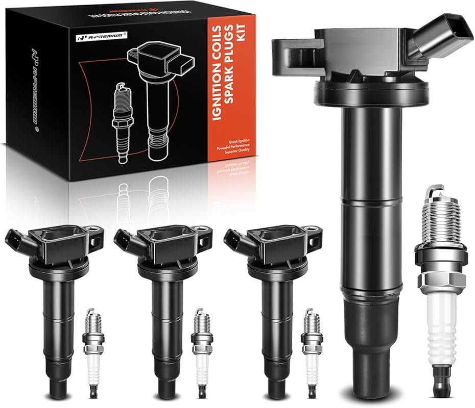 A-Premium Ignition Coil & Iridium Spark Plugs for Toyota, Scion, Lexus