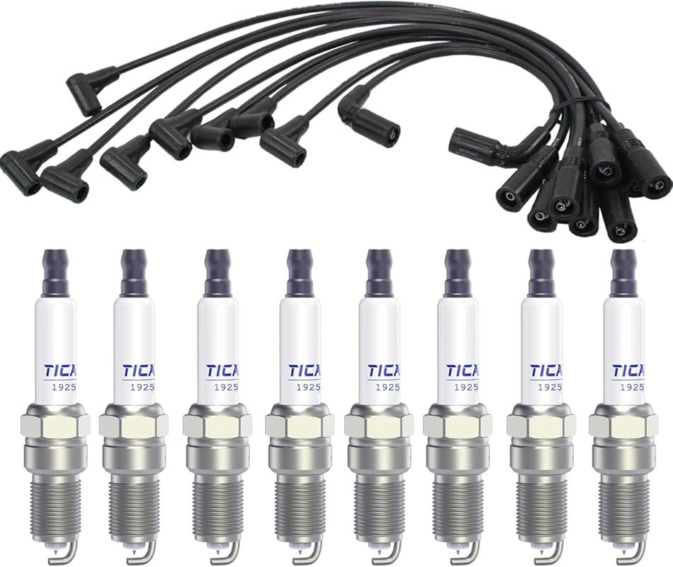 41-993 Iridium Spark Plugs and Wires Kit for Chevy 5.7L 4.3L 5.0L Silv