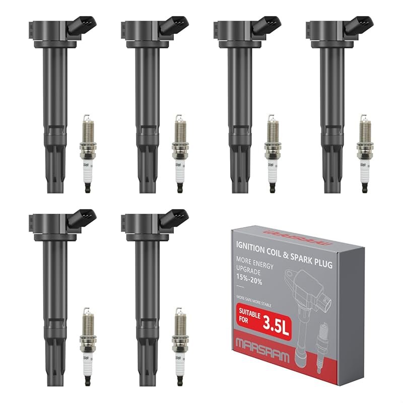 Marsram UF487 Ignition Coil Pack & Double Iridium Spark Plug for Toyot