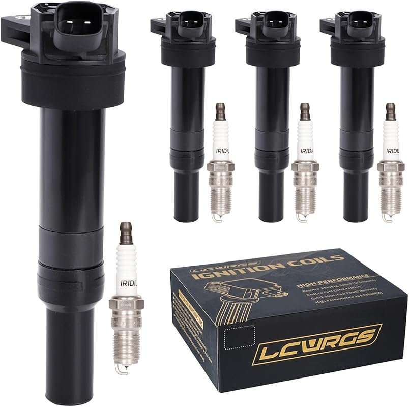 Set of 4 Ignition Coil Pack Spark Plugs for Hyundai Elantra, Tucson & 