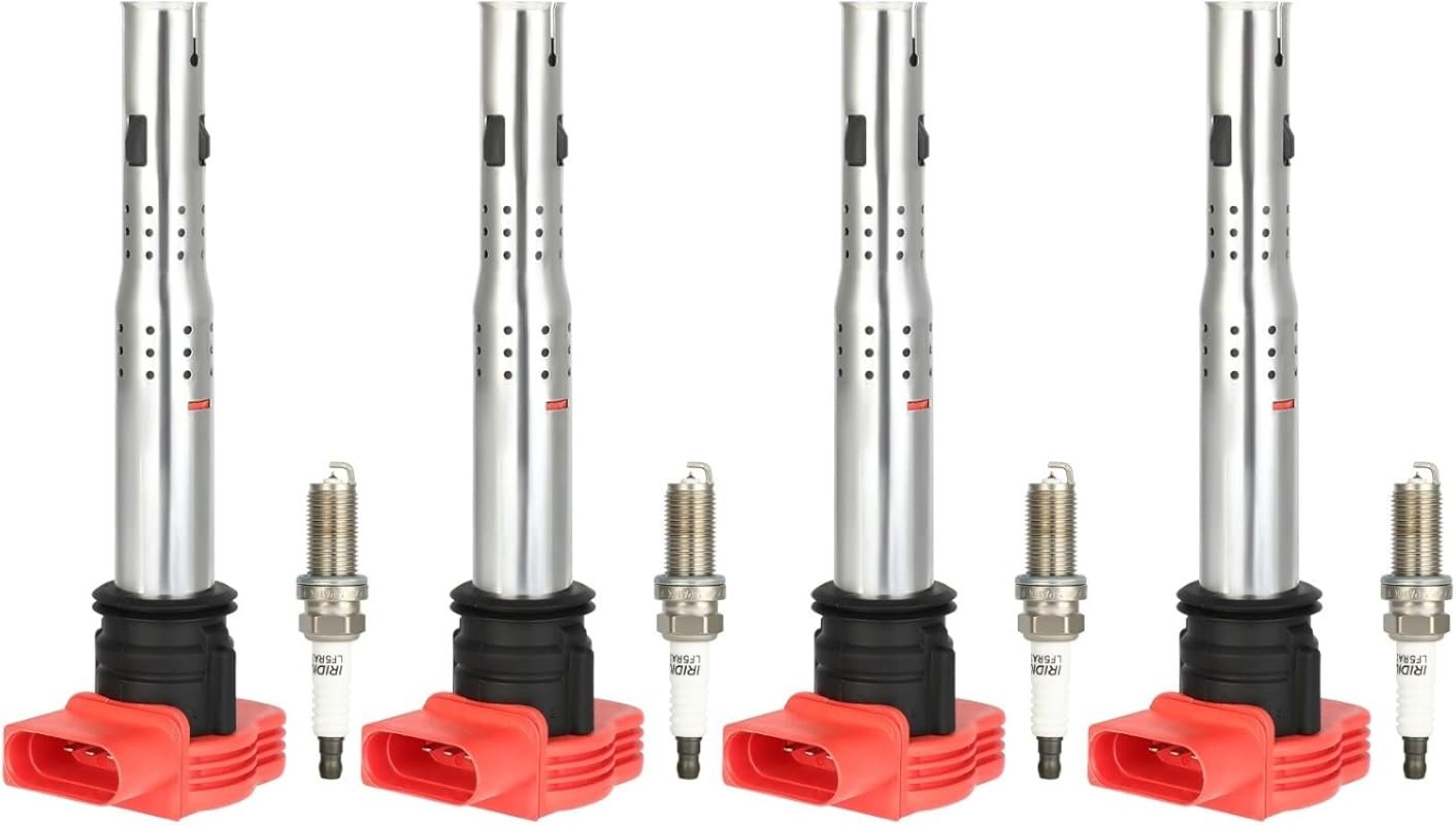 ECCPP UF-529 4 Ignition Coils with Iridium Spark Plugs for VW MK5-MK6 