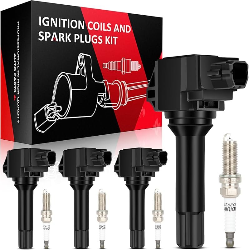 SCITOO 4 Ignition Coils & Iridium Spark Plugs for Subaru Crosstrek/Impreza 2016-2019 2.0L UF774 UF747
