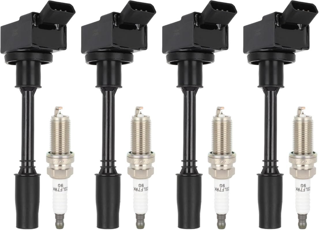 ECCPP 4pc Ignition Coils & Iridium Spark Plugs for Lexus NX200t, GS200t, RC300