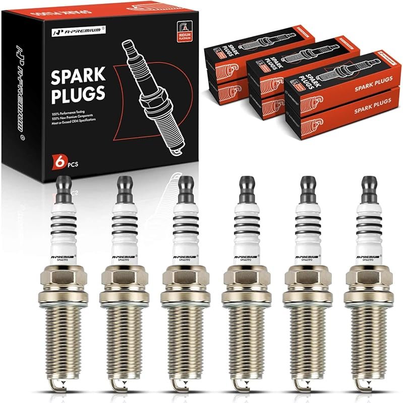 A-Premium 6619 Iridium Platinum Spark Plugs (6-Pack) Compatible with T