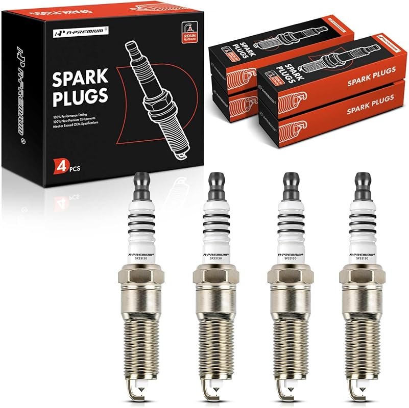 A-Premium Iridium Platinum Spark Plugs Pack of 4 for Jeep Wrangler TJ,