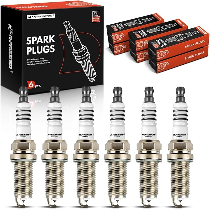 A-Premium Iridium Platinum Spark Plugs (6-Pack) Compatible with Nissan