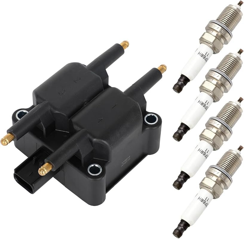 ECCPP UF403 Ignition Coils with 4 Iridium Spark Plugs Compatible with 