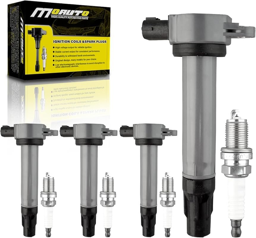 Set of 4 Ignition Coils & Iridium Spark Plugs for Mitsubishi Lancer Ou