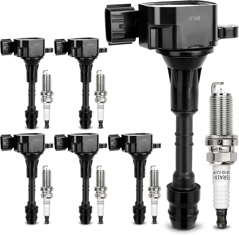 UF349 Ignition Coil & Iridium Spark Plug Kit for Nissan Altima Maxima