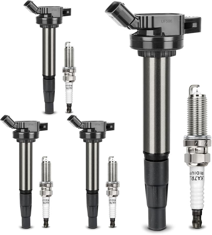 UF596 Ignition Coil & Double Iridium Spark Plug Kit for Toyota Corolla