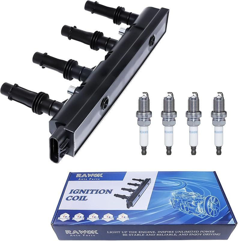 UF669 Ignition Coil + 4 Double Iridium Spark Plugs for Chevy Cruze Son