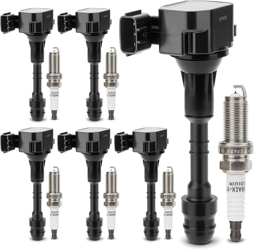 UF401 Ignition Coil & Double Iridium Spark Plugs 6PCS for Nissan Altim