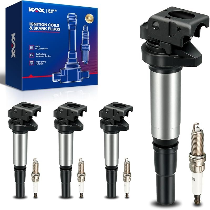 KAX OEM Performance Ignition Coils & Double Iridium Spark Plugs for Mi
