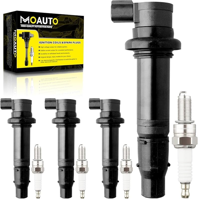4 Ignition Coils F6T558 5PW-82310-00-00 and Iridium Spark Plugs Set fo