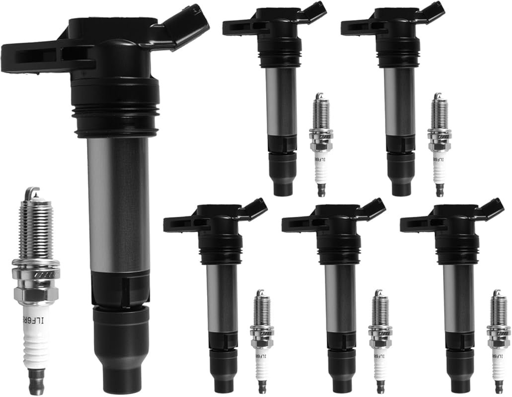 UF594 Ignition Coil with Iridium Spark Plugs Set of 6 for Volvo XC60, 