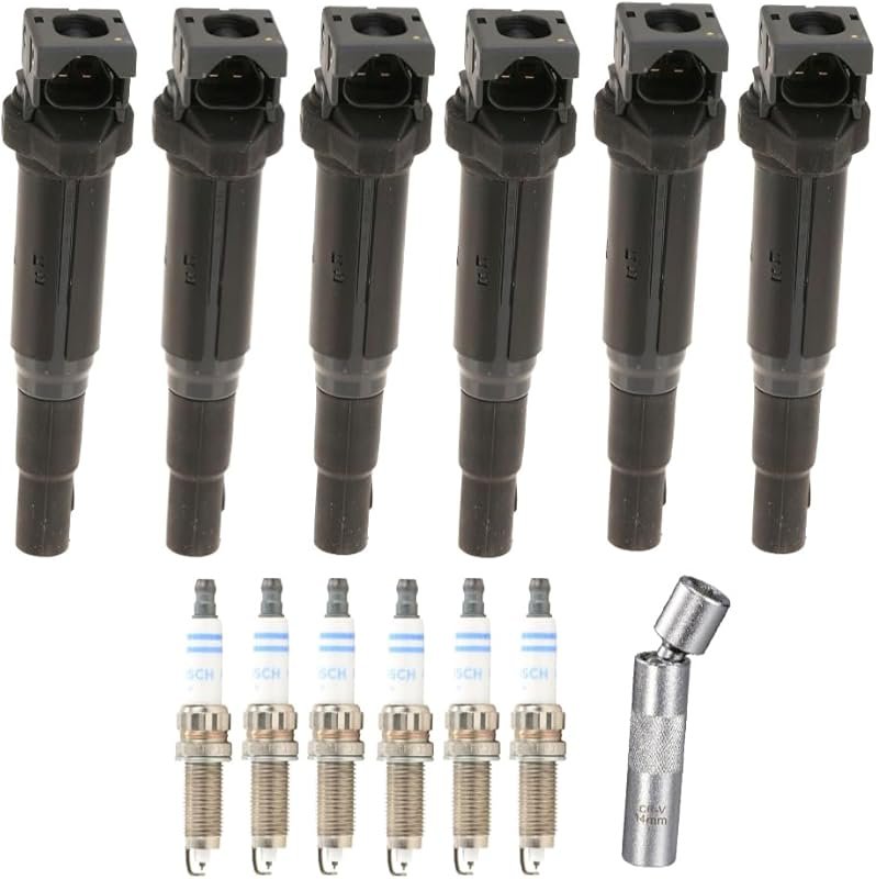 6x ELDOR Ignition Coils & Bosch Spark Plugs for BMW N55 Engines