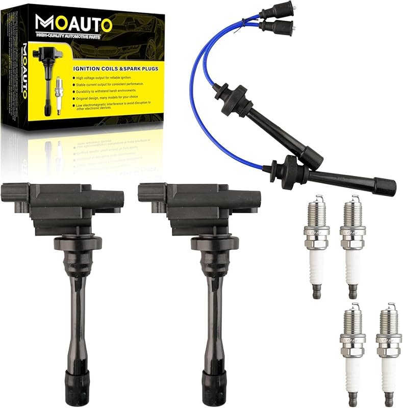 2 Ignition Coils UF295 & 4 Iridium Spark Plugs with Wires for Chrysler