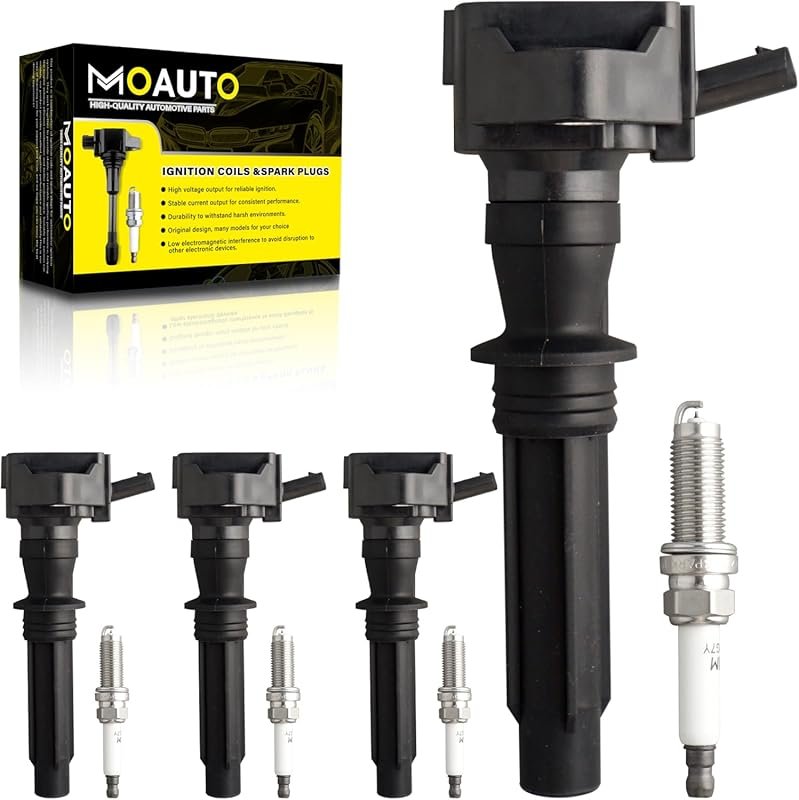 Set of 4 Ignition Coils LR091616 & Iridium Spark Plugs for Land Rover 